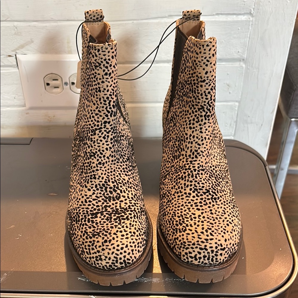 Altar'd State Brown and Black Ankle Boots with Chunky Sole